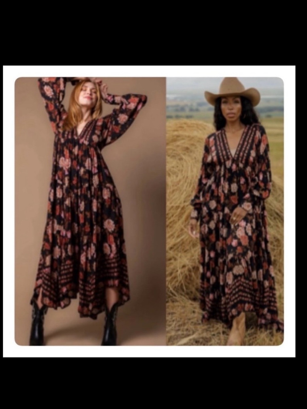 NWOT Free People Rows of Roses Maxi, M